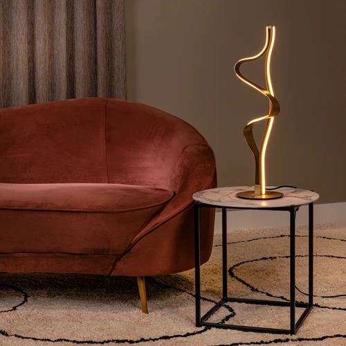 Lucide LAMBADA - Table lamp - LED Dim. - 1x19W 2700K - Matt Gold / Brass | Premium - atmosphere 1